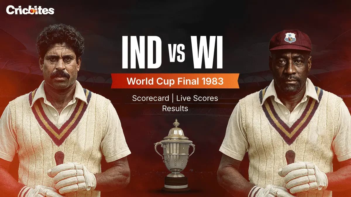 IND vs WI World Cup Final 1983: Scorecard, Live Scores, Results