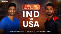 IND vs USA: ICC Men’s T20 World Cup 2026 | Match Prediction, Squads, Live Score & Stats