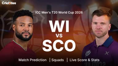 WI vs SCO: ICC Men’s T20 World Cup 2026 | Match Prediction, Squads, Live Score & Stats