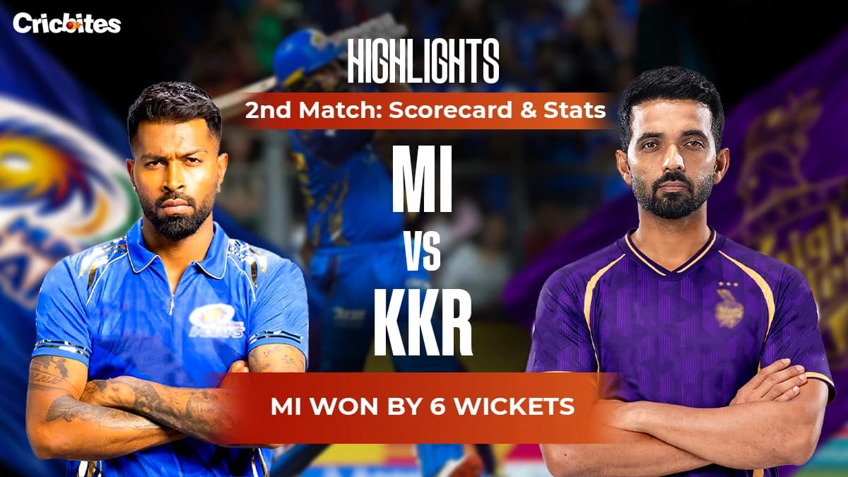 MI vs KKR Highlights, IPL 2026 Match 2: Scorecard & Stats| MI Won By 6 Wkts