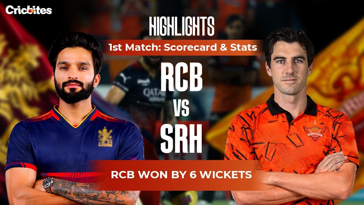 RCB vs SRH Highlights, IPL 2026 Match 1: Scorecard & Stats| RCB Won By 6 Wkts