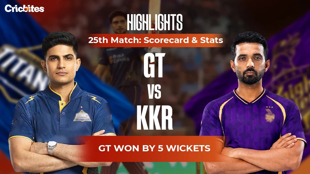 GT vs KKR Highlights, IPL 2026 Match 25: Scorecard & Stats | GT Won By 5 Wkts