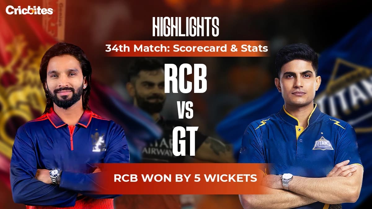 RCB vs GT Highlights, IPL 2026 Match 34: Scorecard & Stats | RCB Won By 5 Wkts